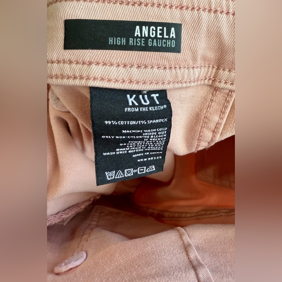 KUT from the Kloth Angela High-Rise Gaucho in Rose Wash Size 8 NWOT - Picture 7 of 7